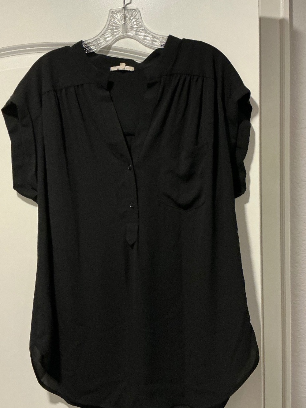 Pleione Black Tunic Short Sleeve Top